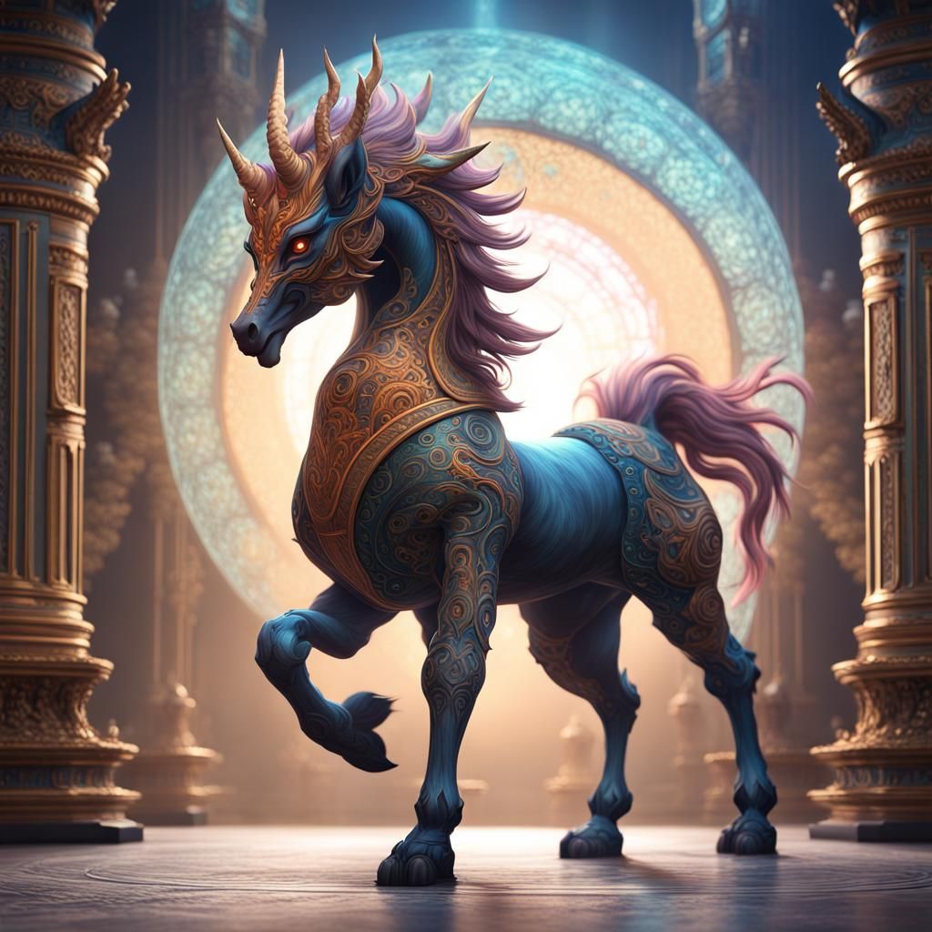 Interdimensional Kirin in Detailed Fantasy Concept Art
