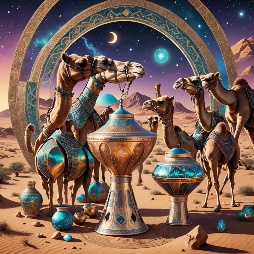Darbuka in Arab Style with Camels