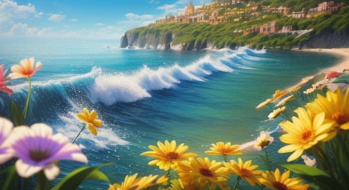 Vibrant Summer Landscapes in Expressive Art Informel Style