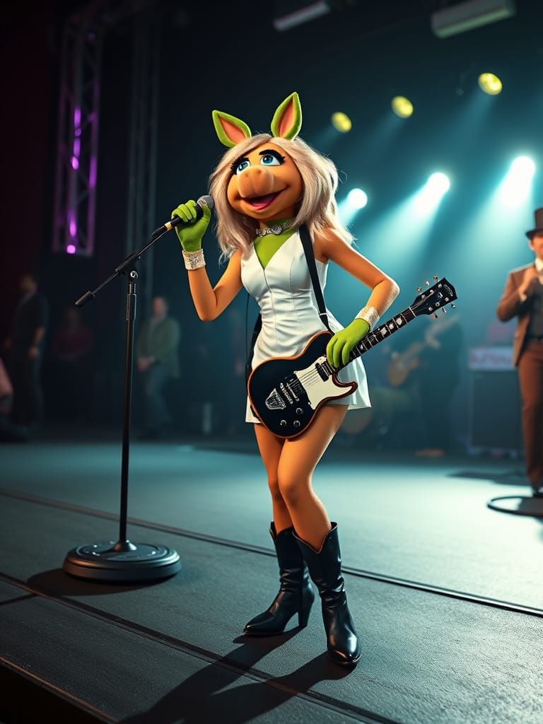 Miss Piggy & Kermit Rocking 60s Style on Stage