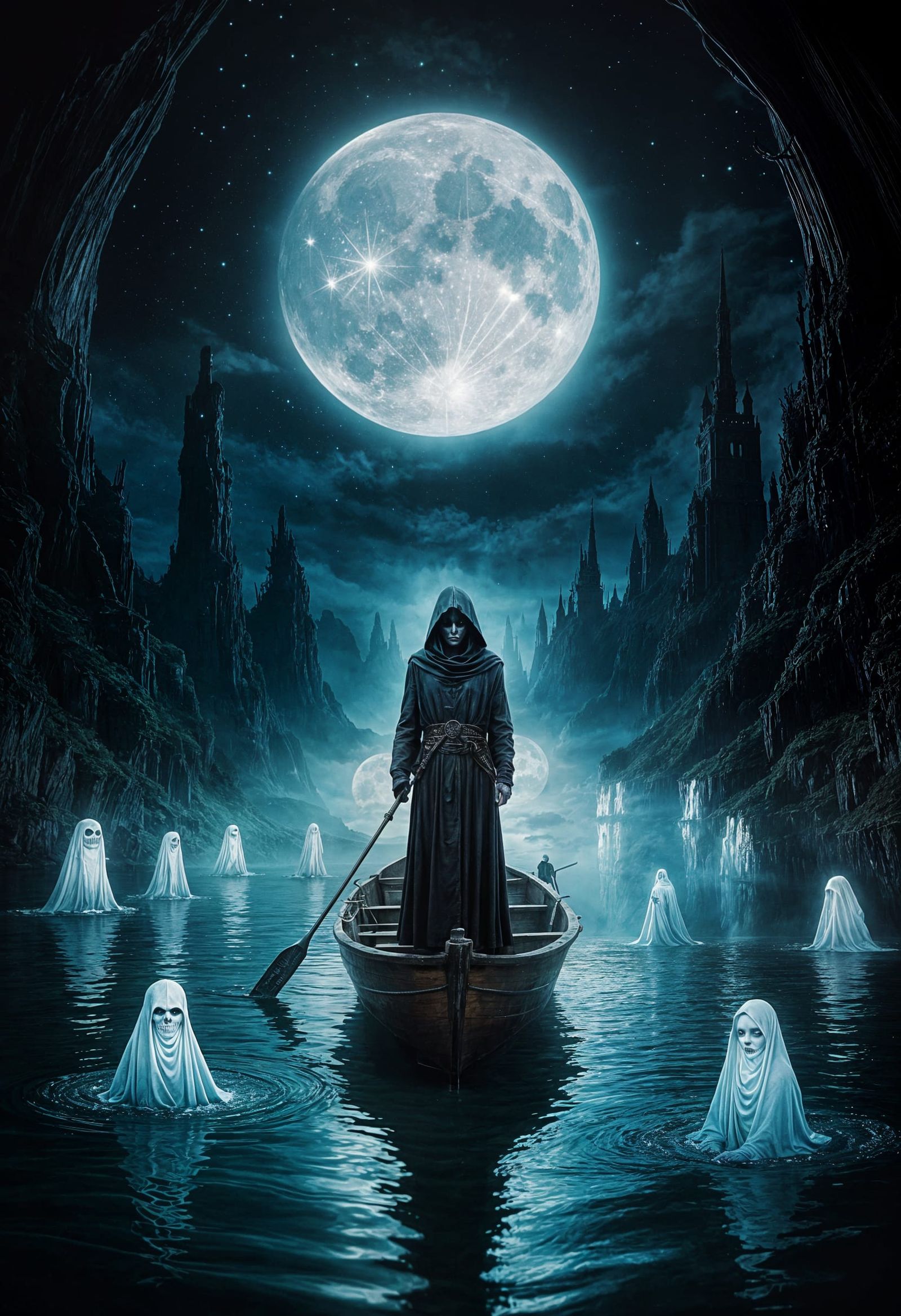 Grim Reaper's Underworld Journey: A Macabre Masterpiece