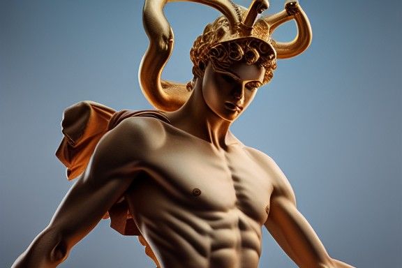 Hyperrealistic Hermes Portrait in 3D