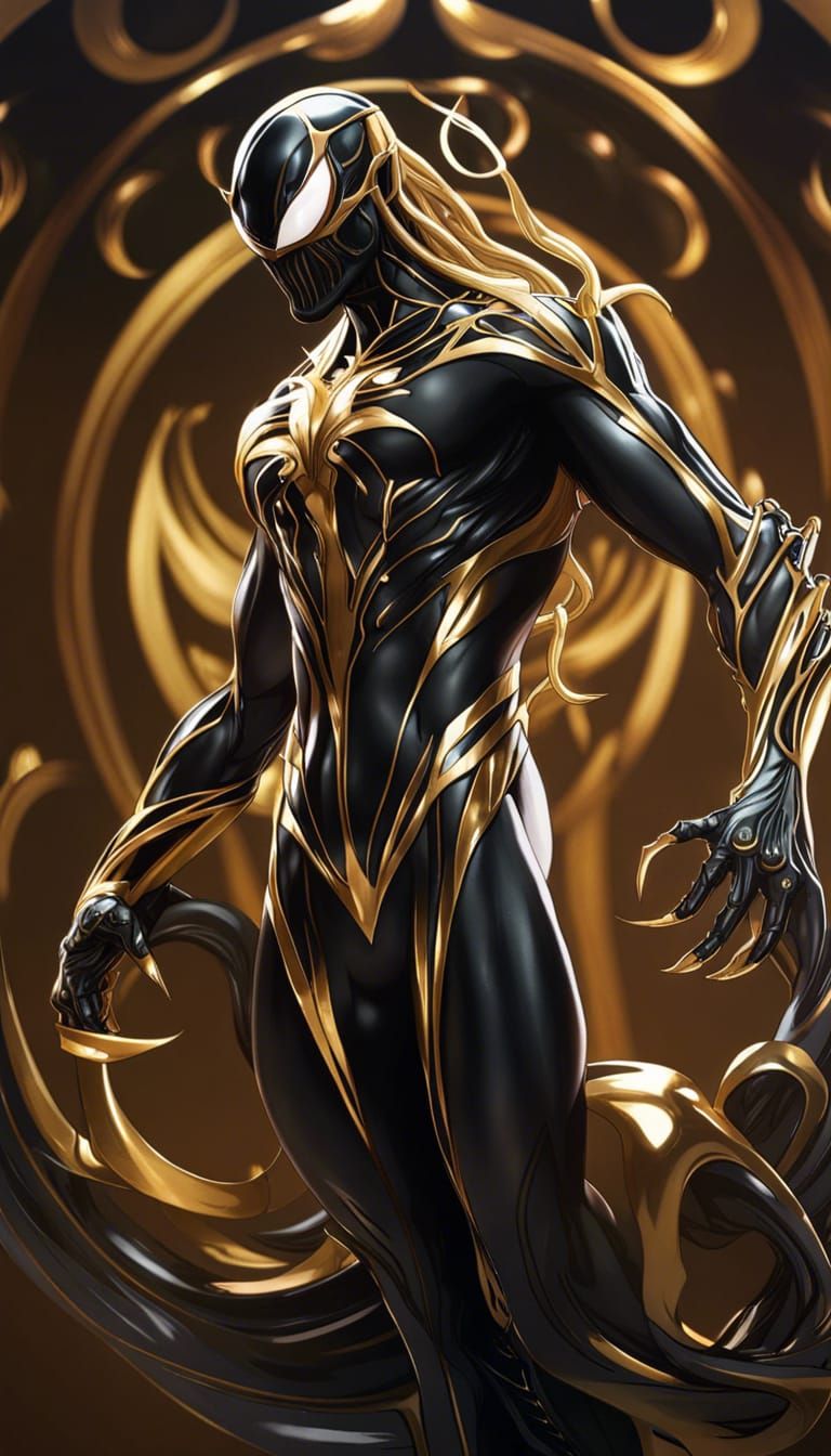 Gold Venom Symbiote: Sleek, Detailed Klyntar Design