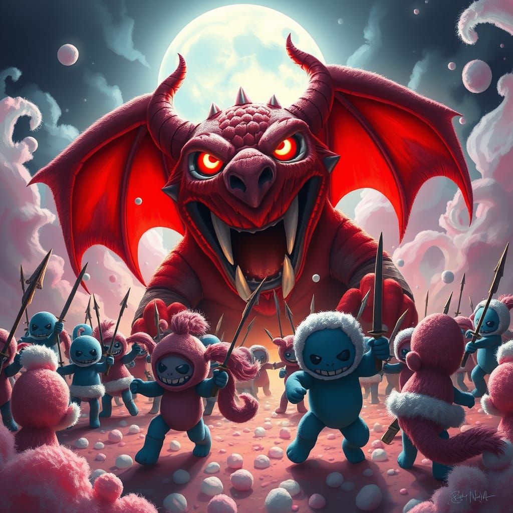 Whimsical Plushie Apocalypse in Candy-Coated Wonderland