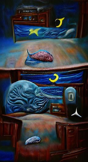 Surreal Blue Whales in an Acrylic Seascape