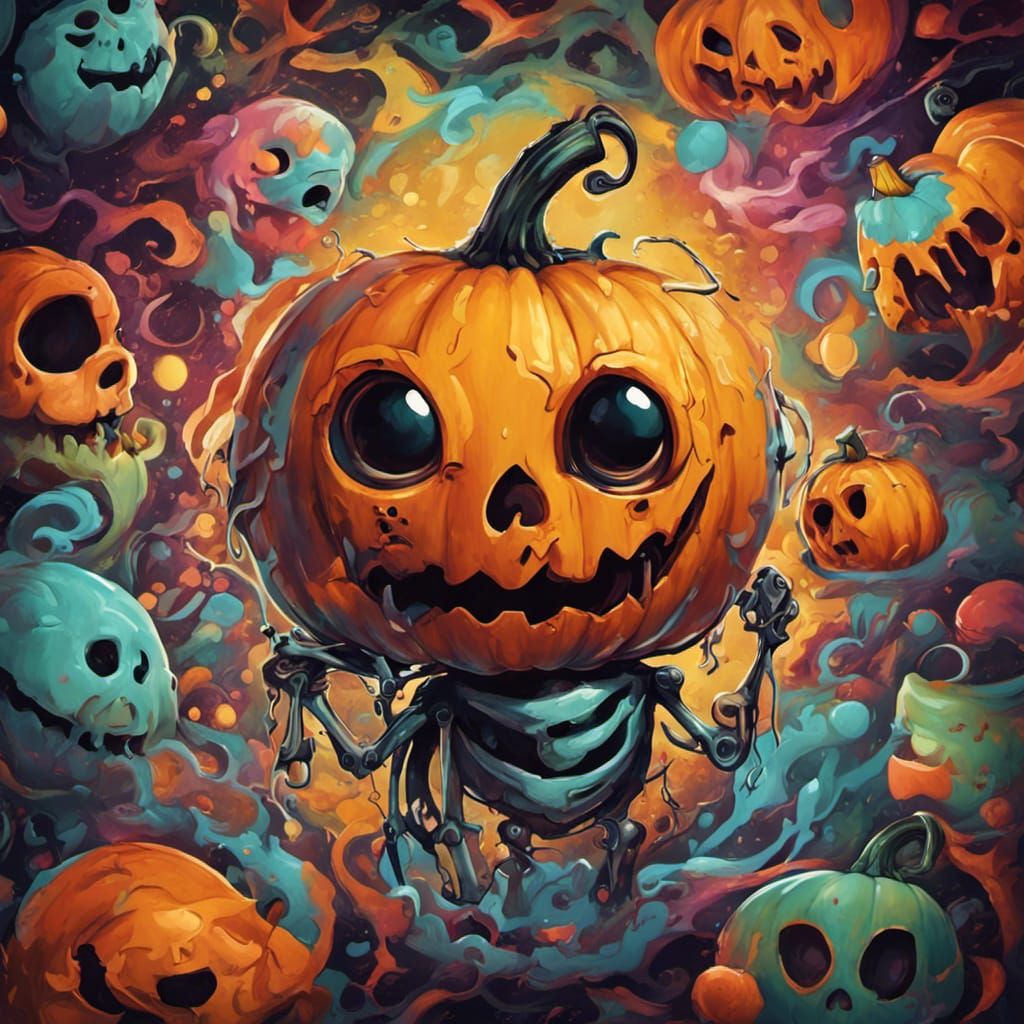 Skeleton Halloween Pumpkin