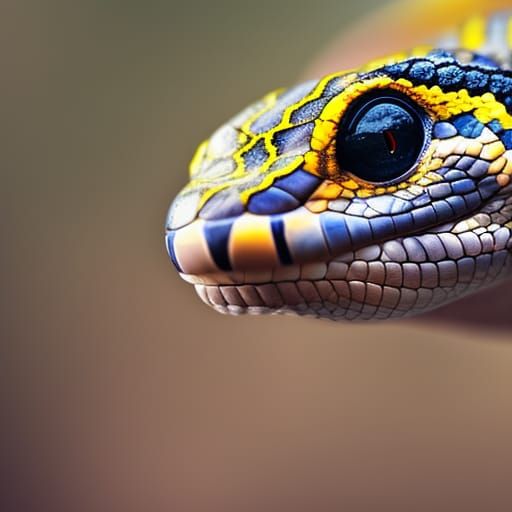 Snake with Piercing White Eyes: Professional Photography