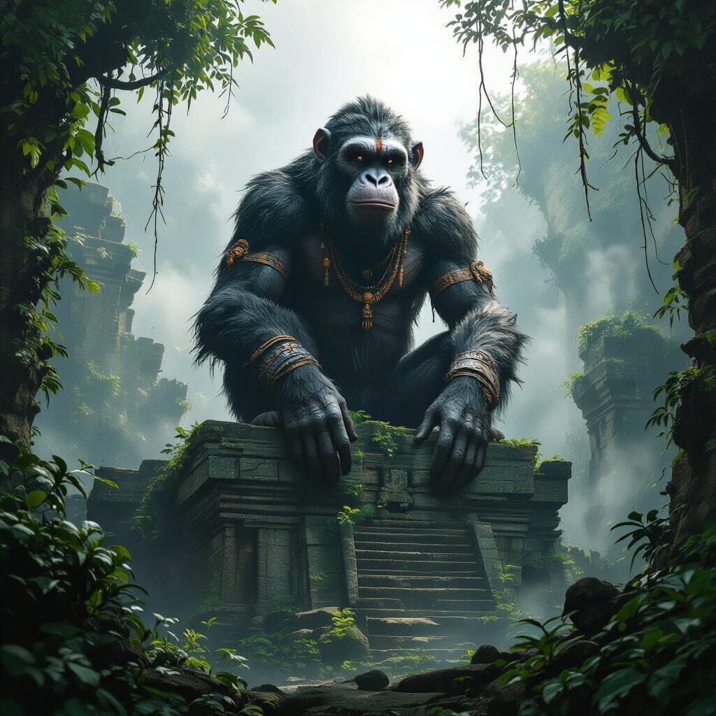 Ancient Monkey God Sits Atop Jungle Temple Ruins