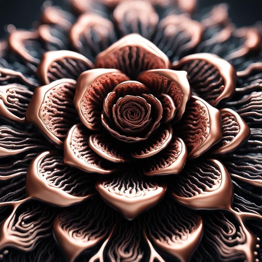 Cybernetic Ferrofluid Rose: A Robotic Metal Flower Portrait