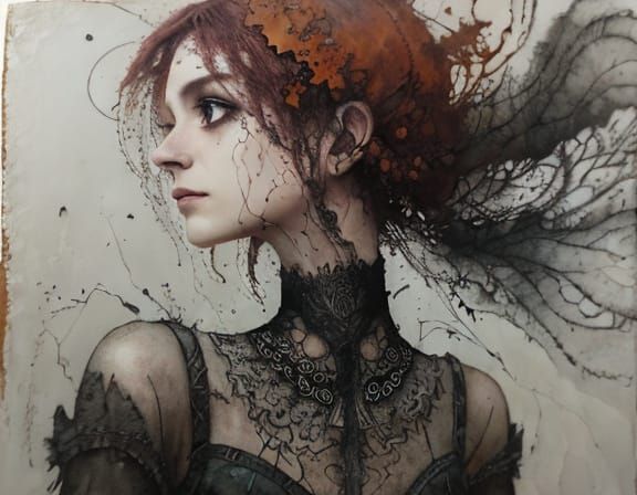 Ethereal Ballerina in Rust Dust Ruins