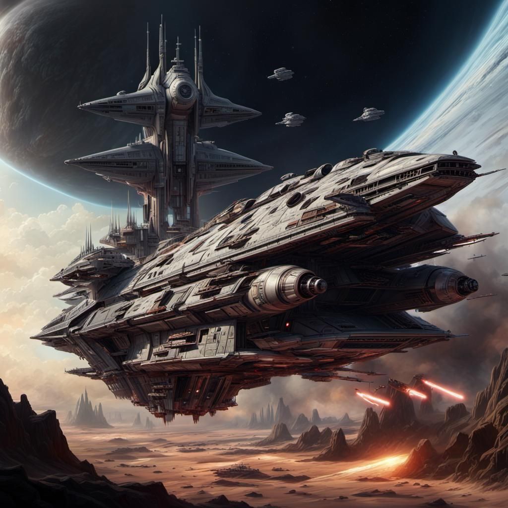 Epic Star Wars Ships in Space