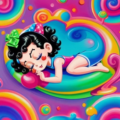Betty Boop Sleeping in Candyland Wonderland
