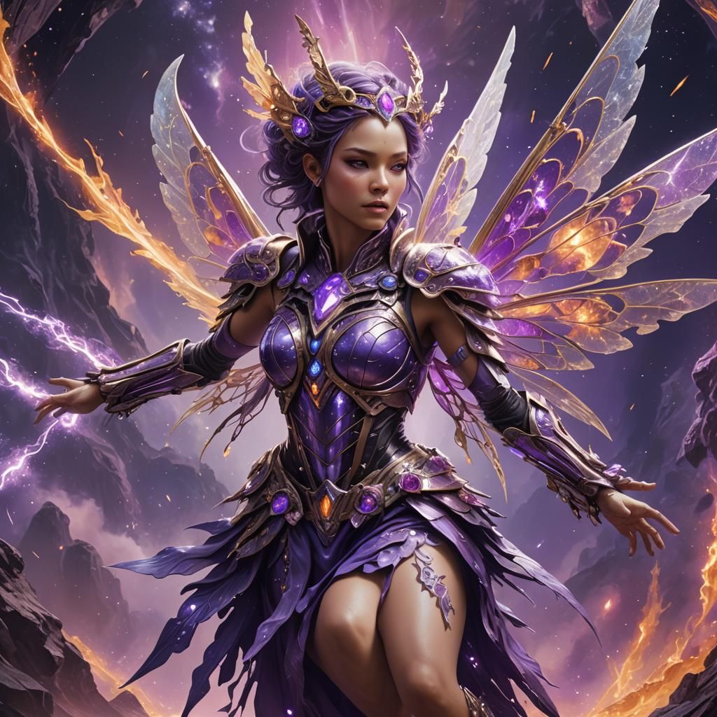 Cybernetic Fairy Princess in Fractal War Garb