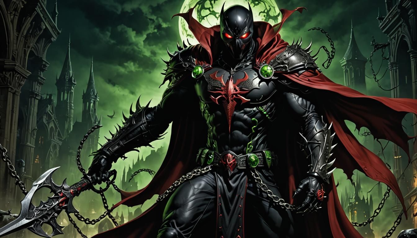 Spawn: Detailed Costume and Flowing Cape in Digital Art