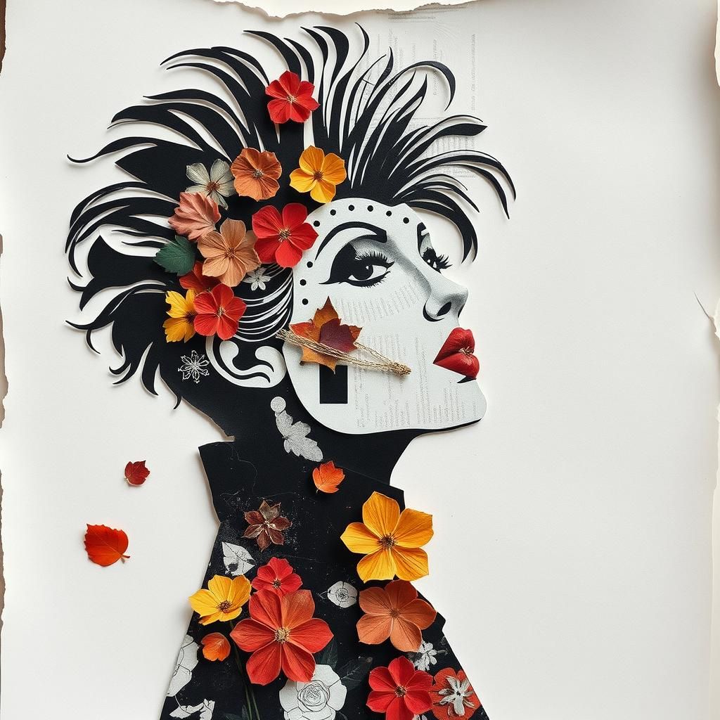 Dada-Inspired Photogram Collage with Paper Cut-Outs