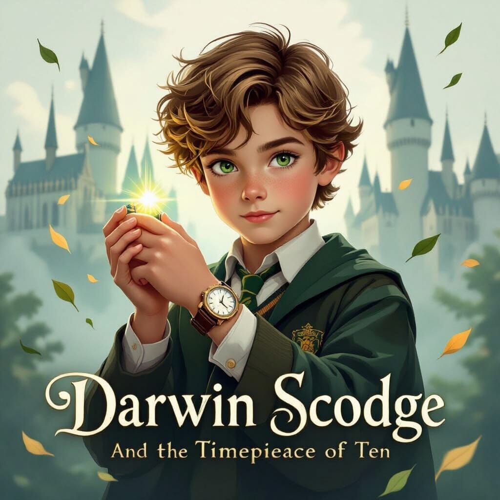 Magical Boy With Timepiece, Fantasy Novel Art