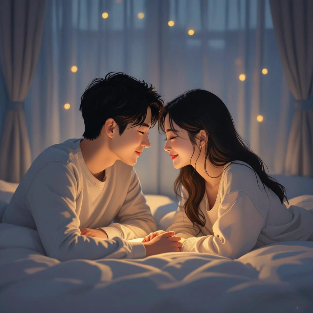 Korean Couple in Intimate K-Drama Moment