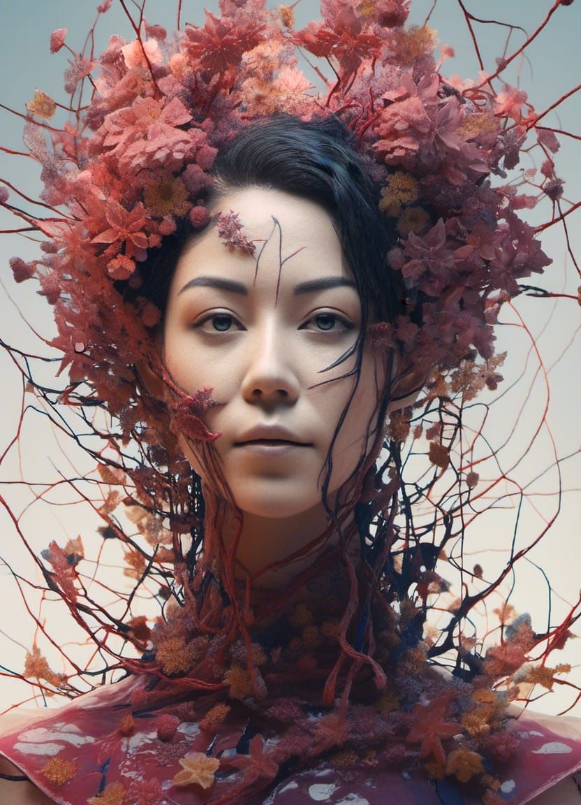 Hyperrealistic Zombie Portrait in Fluid Acrylic Style