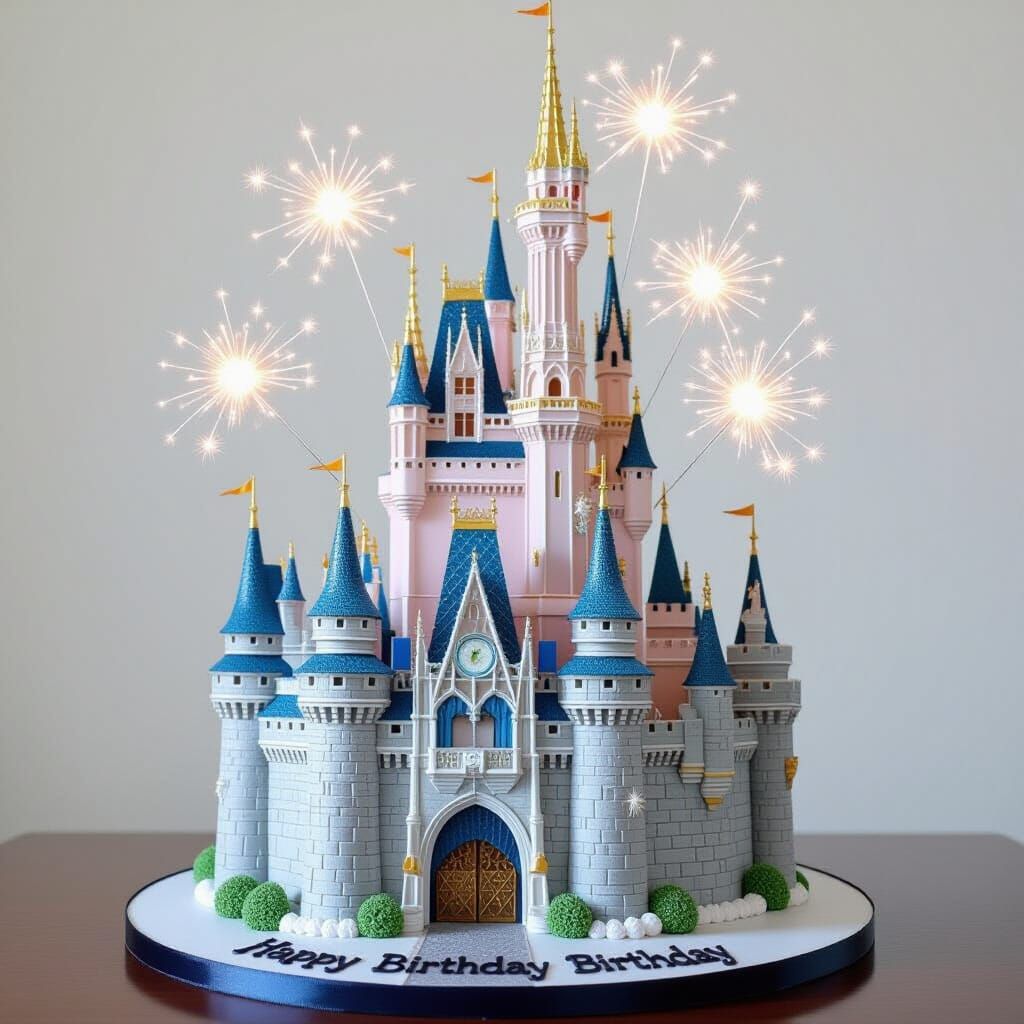 Sparkling Disney Castle Cake: A Magical Confection