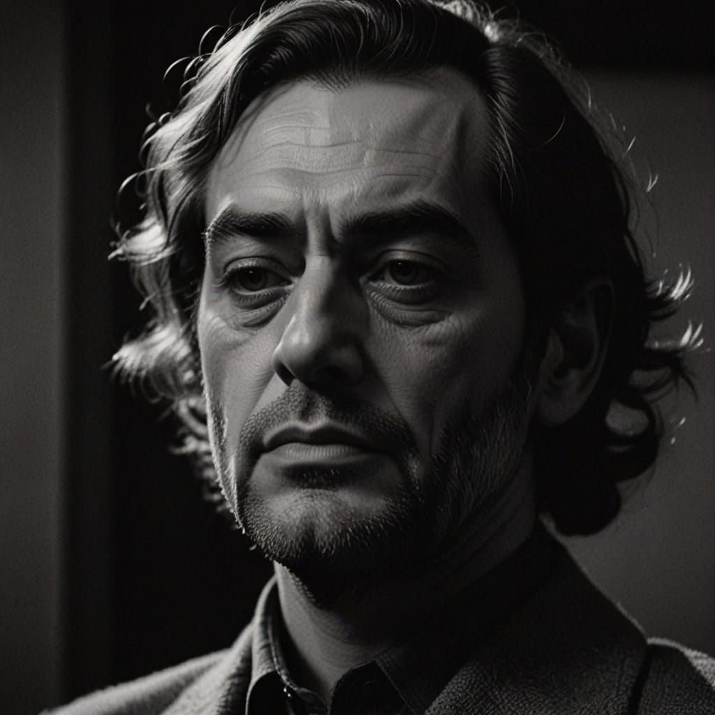 Cinematic Portrait of Person with Eyes Closed