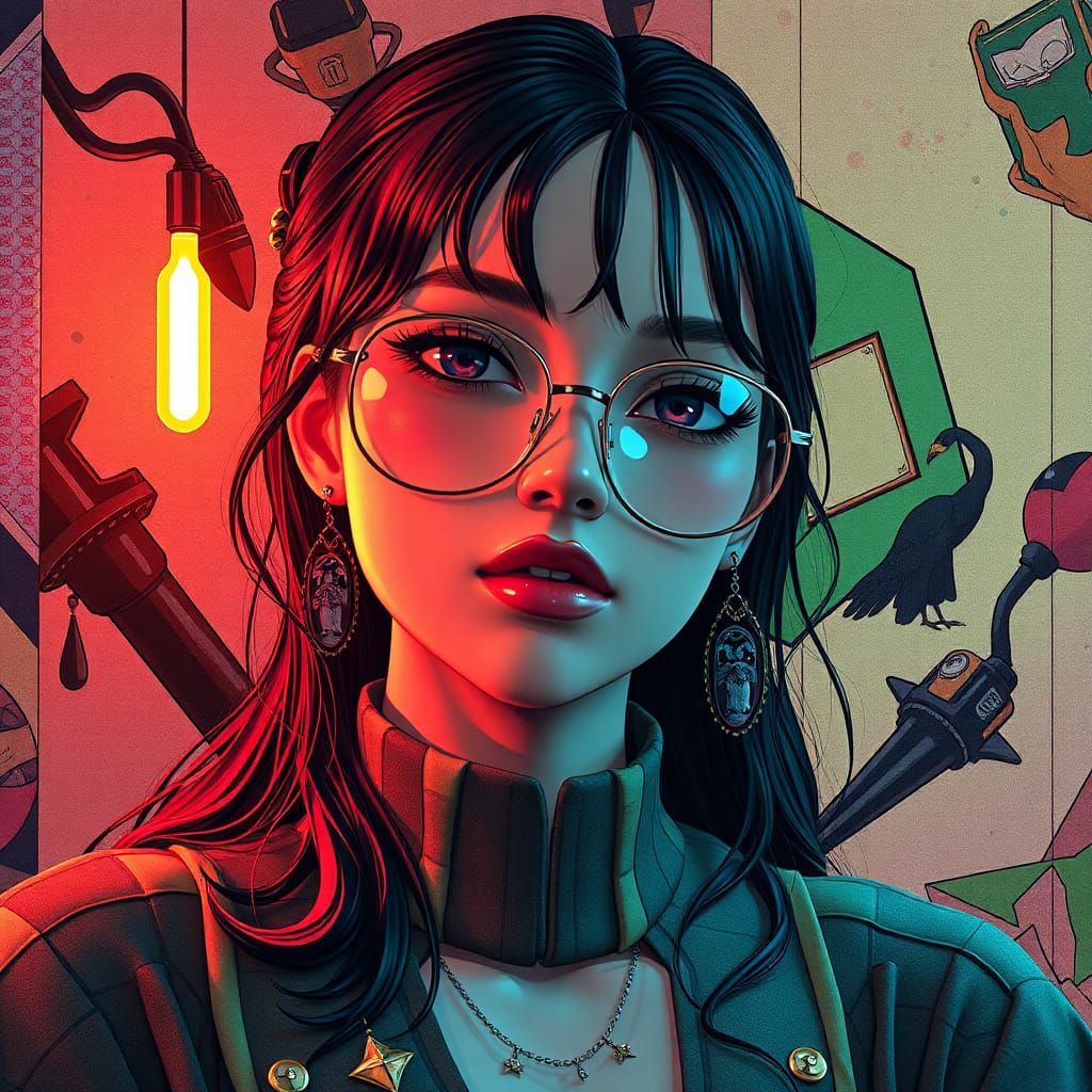 Hipster Aesthetic: Klimt Meets Vaporwave and Cubism