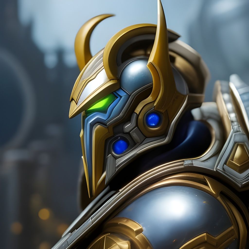 Detailed Portrait of Armored Space Knight