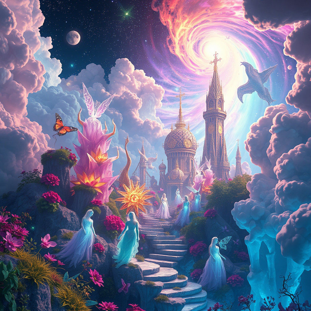 Ethereal Entities Gather in Harmony within Astral Realm Drea...