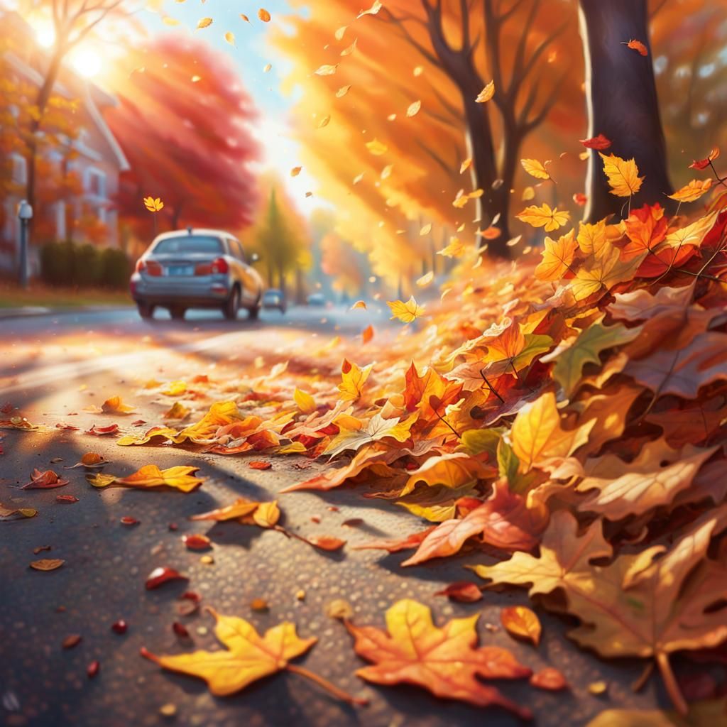 Whimsical Autumn Tornado: Hyper-Realistic Fantasy Drawing