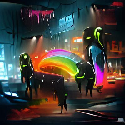 Neon Rainbow in the Dark Concept Art