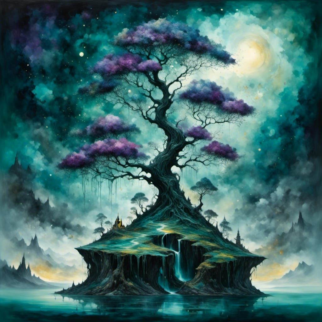 Mystic Emerald Steel in Watercolor Style