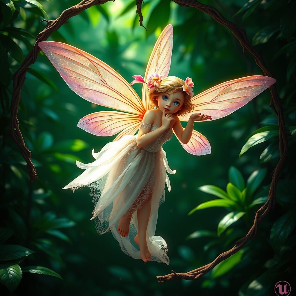 Ethereal Jungle Fairy in Dreamlike Art Style