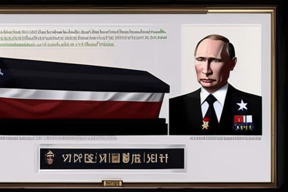 Realistic Depiction of Putin in Open Casket