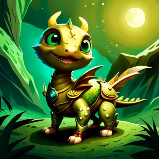 Adorable Armoured Dragonling in Ultra-Detailed Style