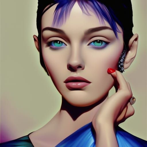 Audrey Hepburn Breakfast Portrait in Hyperrealistic Style