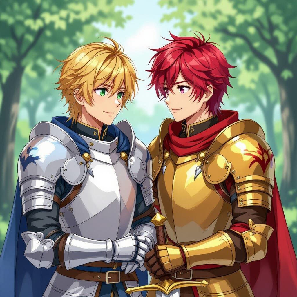 Anime Knights in Love: Tender Embrace