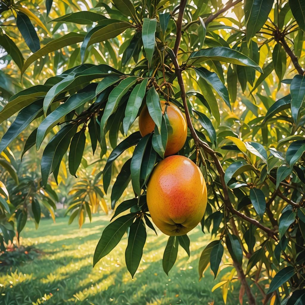 Mango in Sunlight: An Impressionistic Close-Up