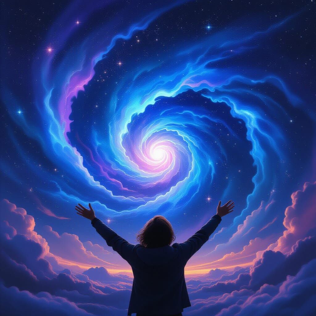 Cosmic Vortex Beckons Surreal Explorer