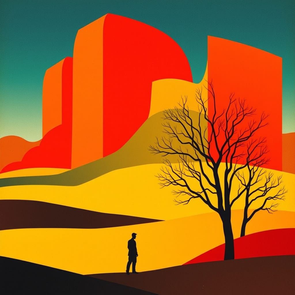 Abstract Bodyscape in Warm Colors