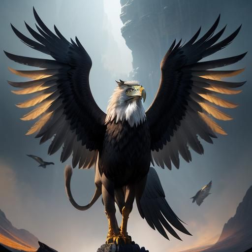 Majestic Eagle, Lion, and Winged Horse Fantasy Art