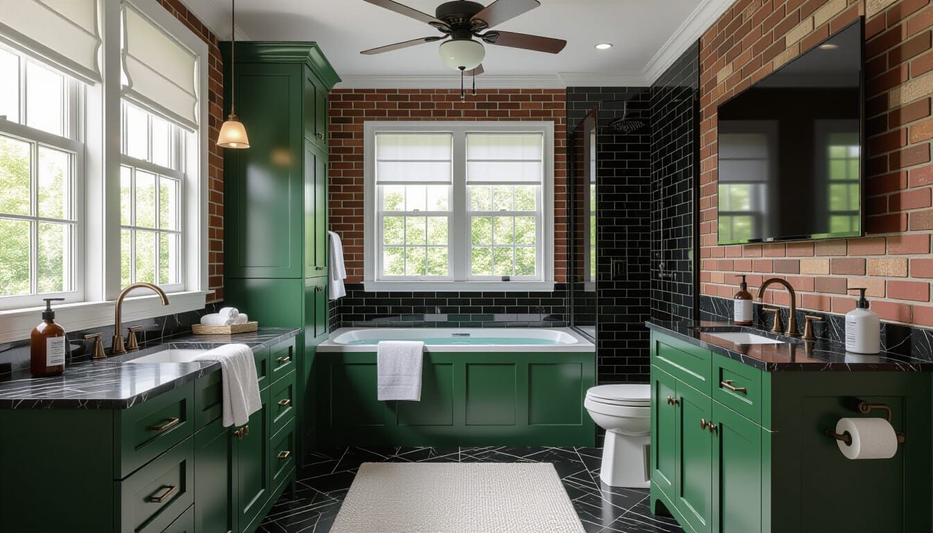 Vibrant Victorian Bathroom in Photorealistic Style