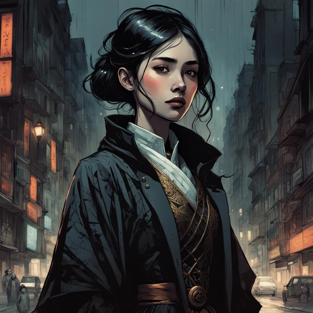 Cyberpunk Royal: Noir Graphic Novel Illustration