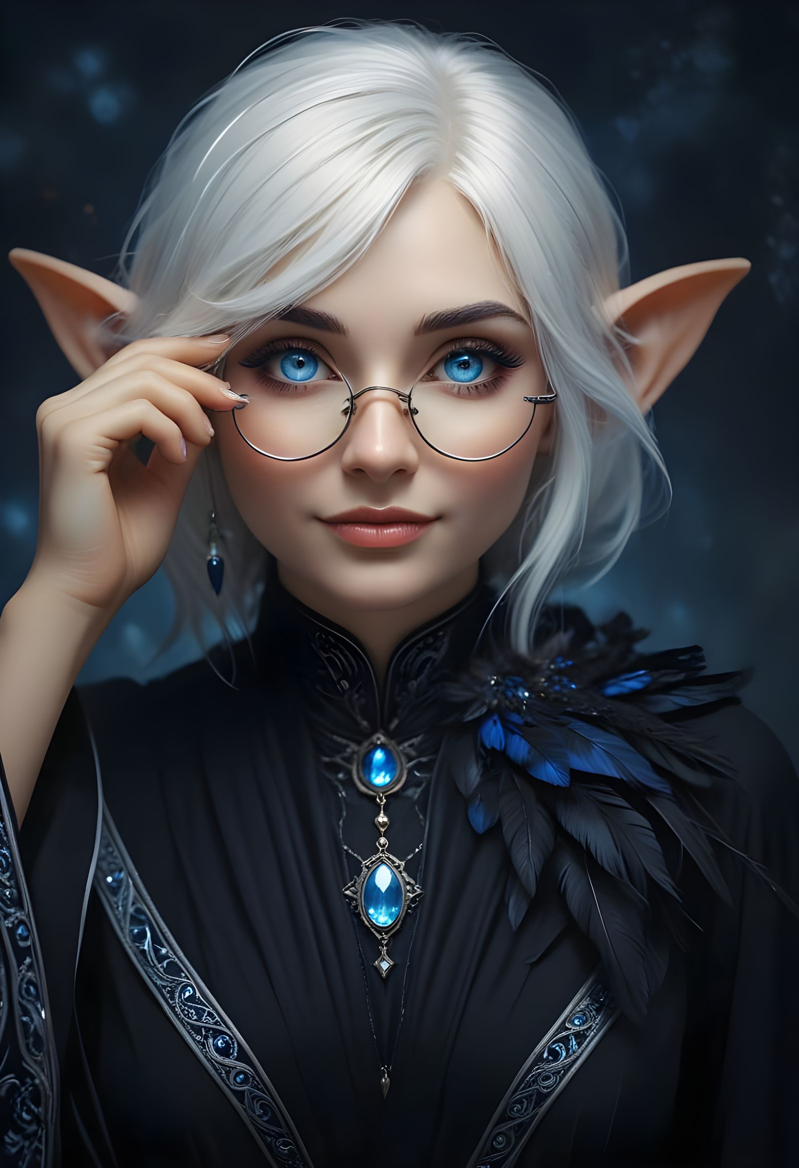 Ethereal Gnome Wizardess in Mystical Fantasy Setting