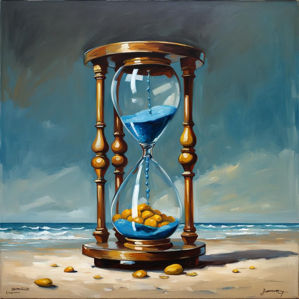 Hourglass in Oil Painting Style