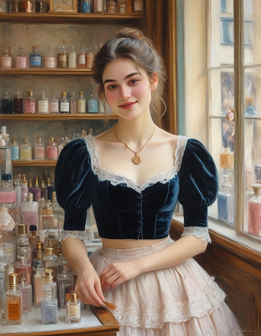 A Young French Perfumer in Soft, Impressionist Light
