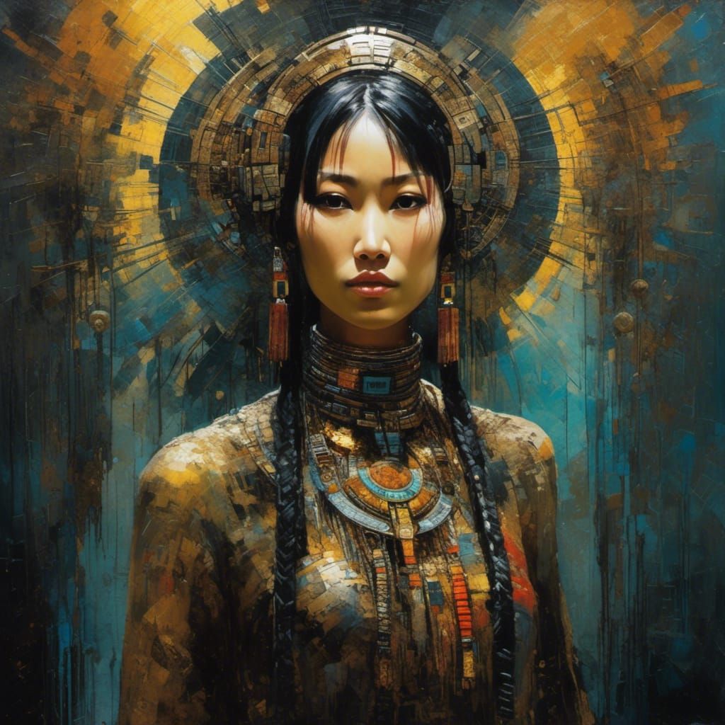 Asian Android in Northwest Coast Style