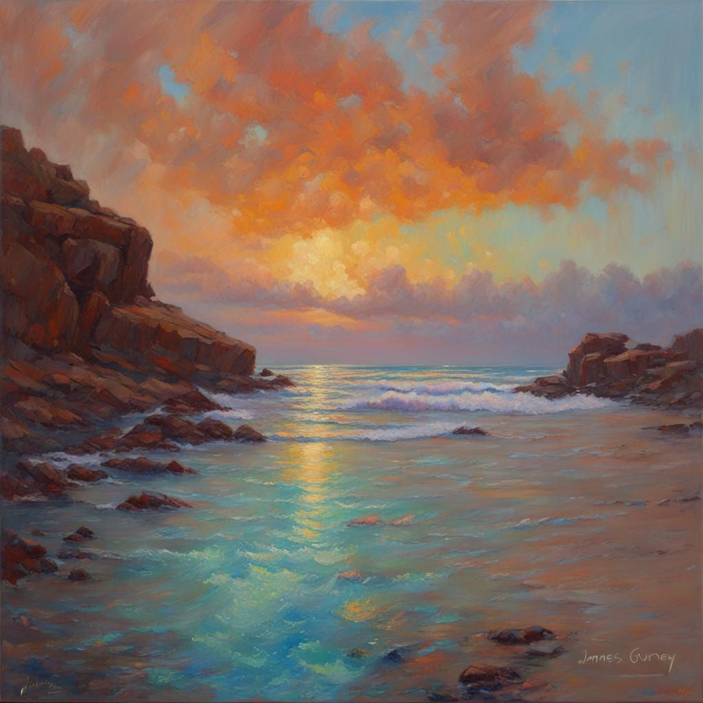 Opal Noise: Luminous Abstract Oil Painting