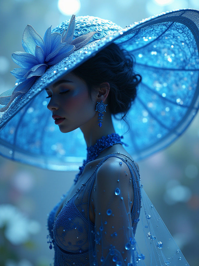 Diaphanous Figure in Enormous Gilt Hat