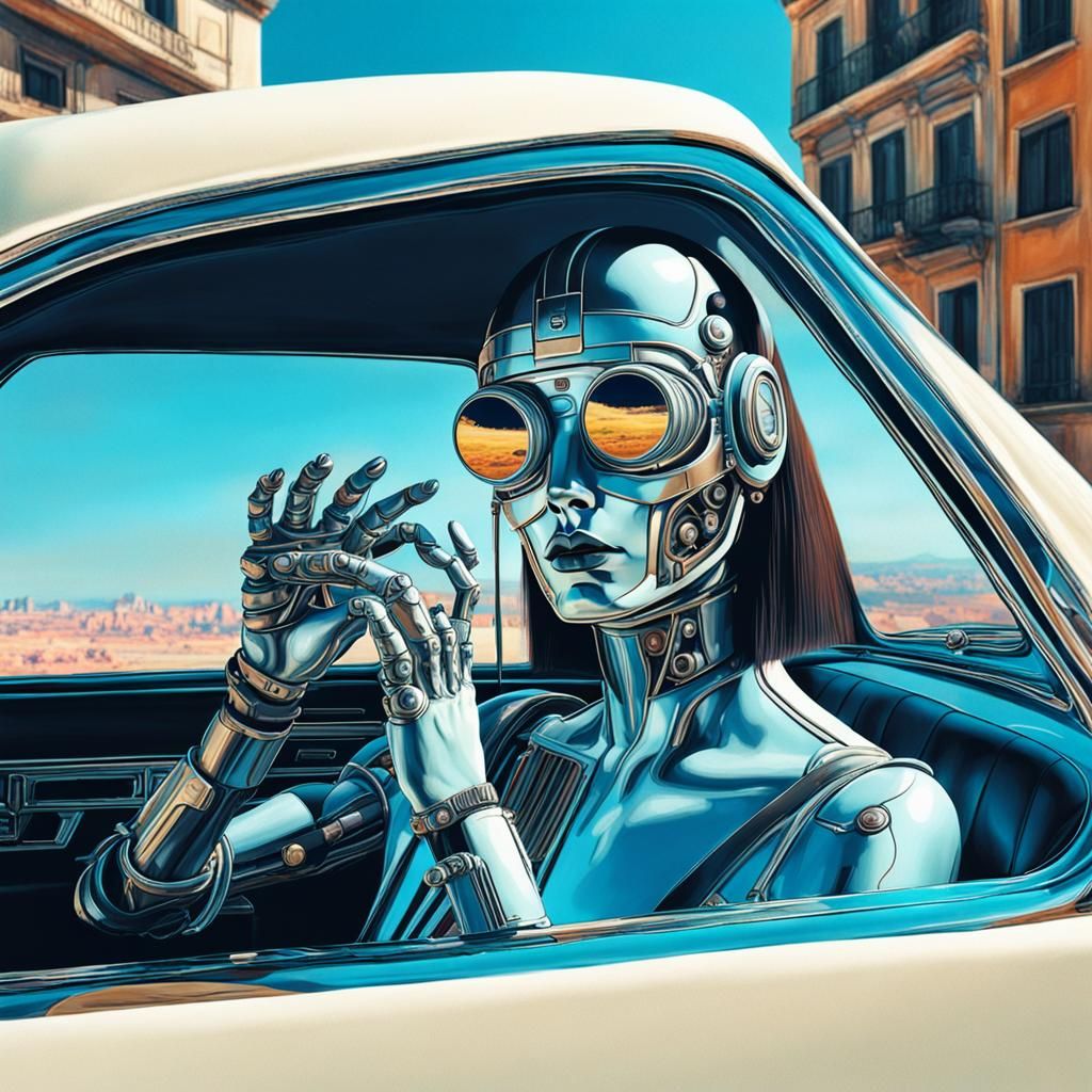 Surreal Vintage Sports Car of the Future