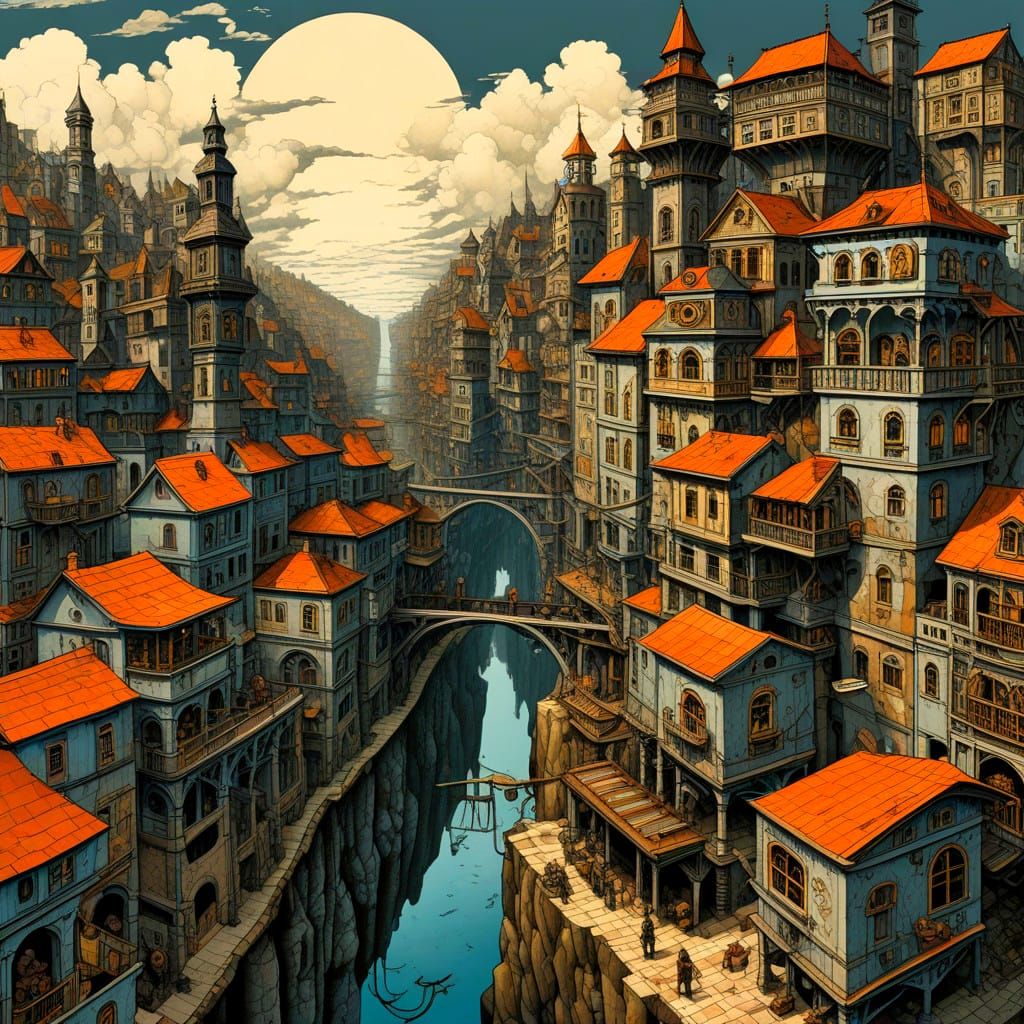 Steampunk Metropolis Unfolds in Kaluta's Maze of Contraption...