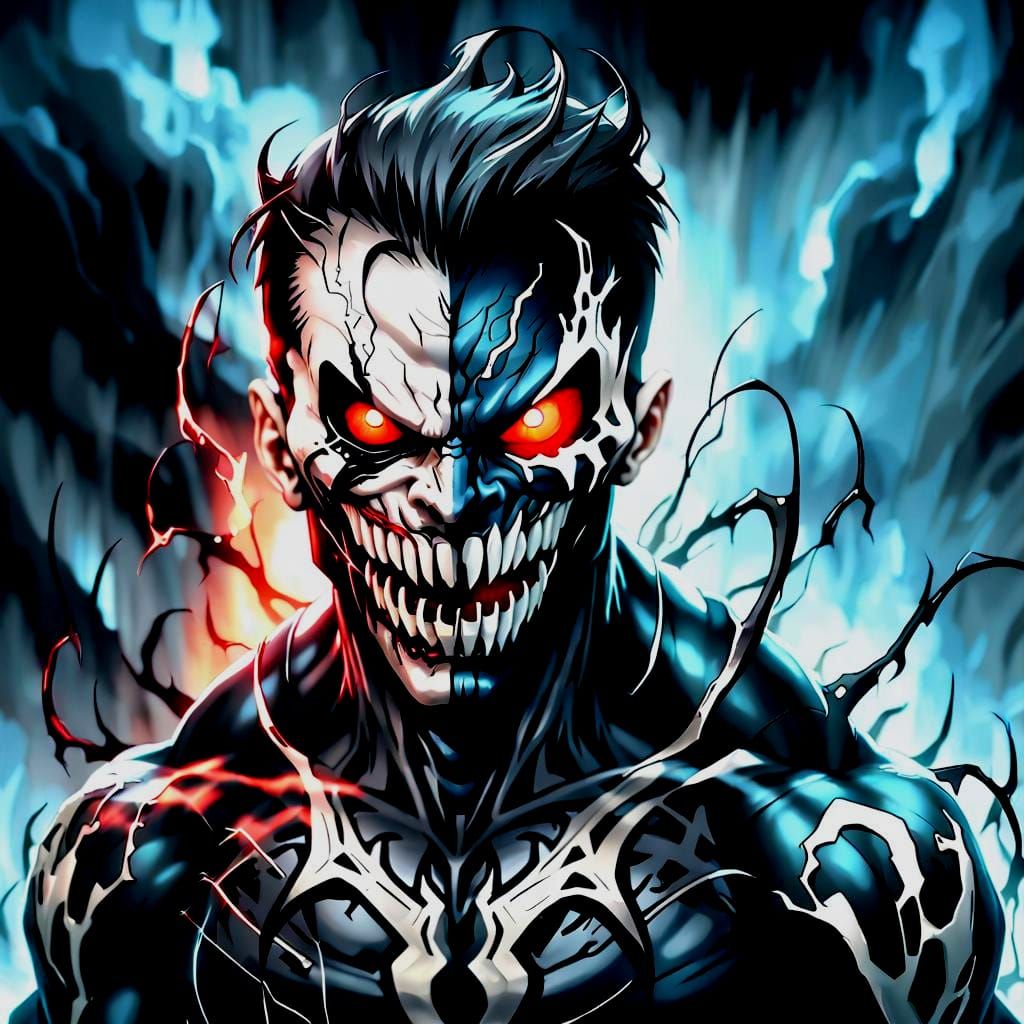 Eerie Animated Portrait with Sinister Shadows